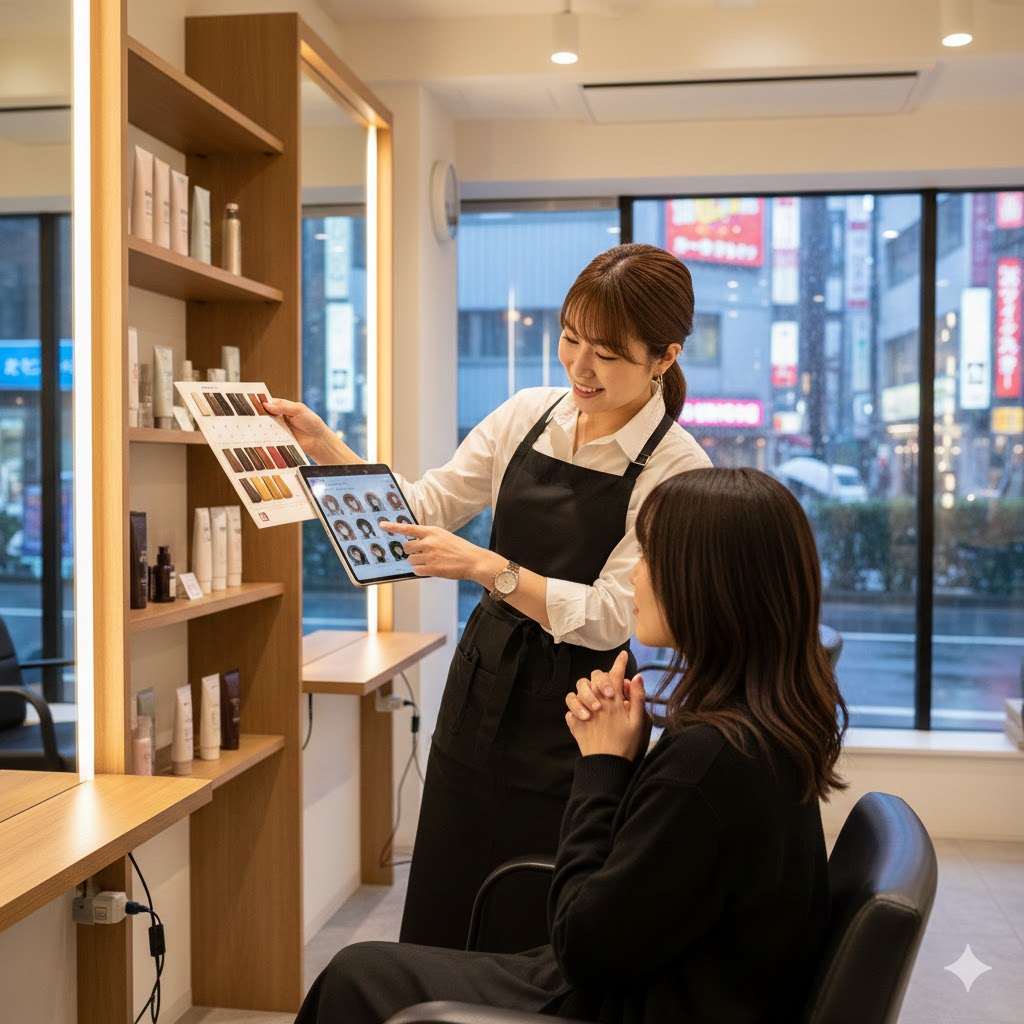 美容室でのカウンセリング風景